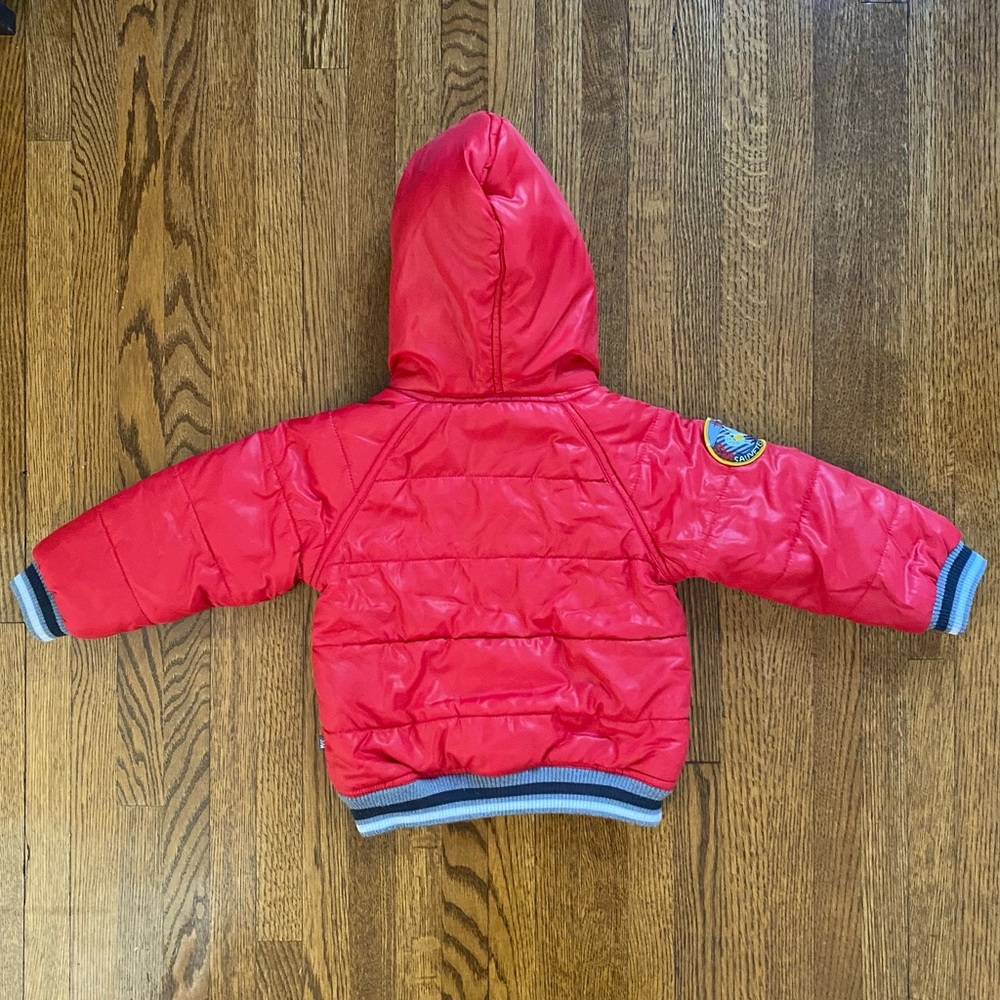 Souris Mini Mid-season Little Boy Red Puffy Coat w/nylon pants and accessories - Picture 3 of 7